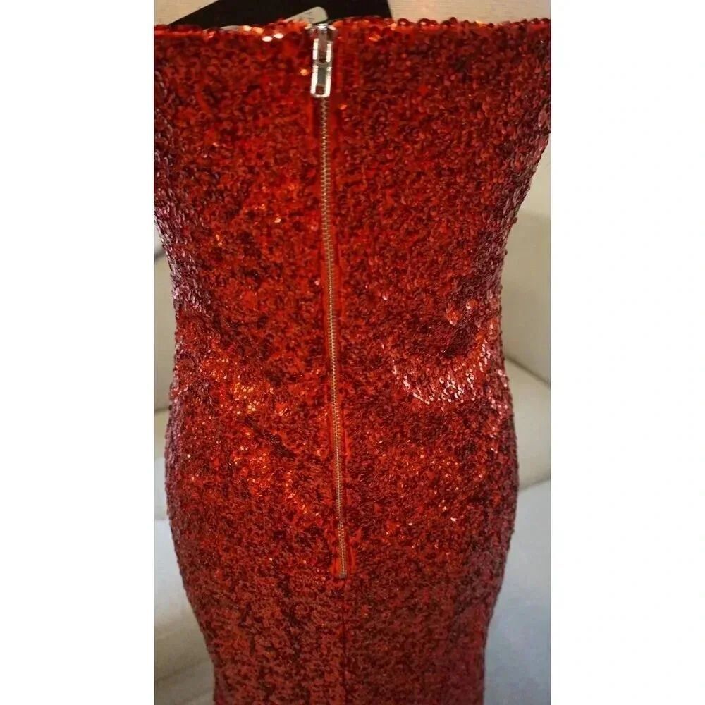 NWT Fashion Nova RED "My Valentine" Christmas/ NYE/ Holiday Sequin Mini Dress, S - Picture 5 of 12